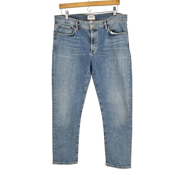 Agolde Toni Jeans Blue Medium Wash Mid-Rise Straight Ankle Crop Denim Size 32 - Picture 1 of 4
